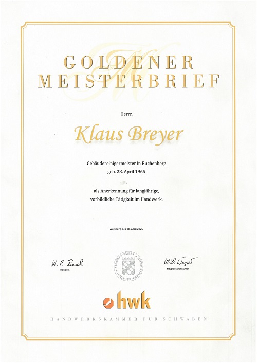 Goldener Meisterbrief - klein